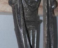 Batacchio Battente in Ferro Forgiato Antico a forma di Cristo XVIII secolo completo